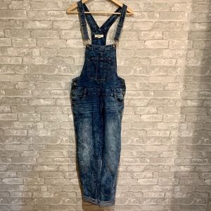 Chigle acid wash skinny overalls